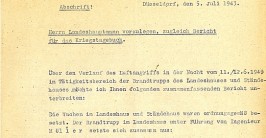 Bericht über den Luftangriff in der Nacht vom 11./12. Juni 1943 auf Düsseldorf