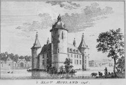 Dokument: Kupferstich von Schloss Moyland um die Mitte des 18. Jahrhunderts.